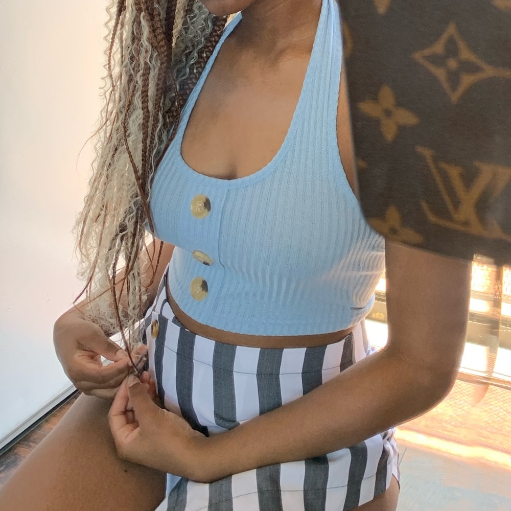 Baby blue halter top